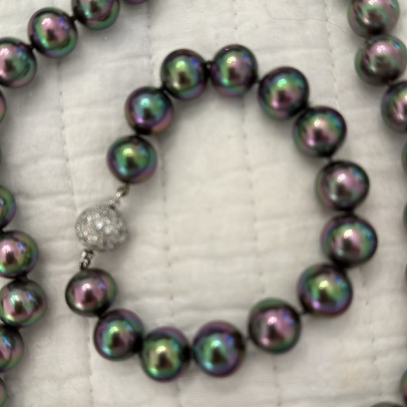 Majorica Necklace & Bracelet Screw closure on both Bracelet Vintage - Picture 2 of 7